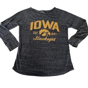 Three Square Dark Heathered Gray Univ. of Iowa Hawkeyes Long Sleeve T-Shirt- XL